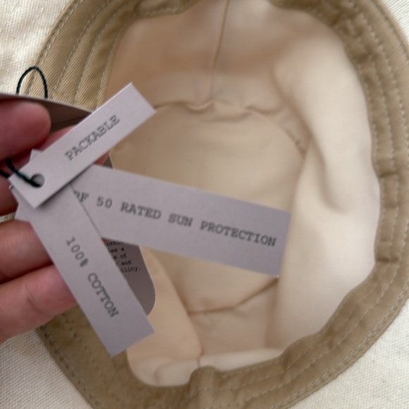 WYETH Sun Resort Hat Canvas Natural Ecru Cream Wide-Brim Hat Packable - Picture 15 of 16